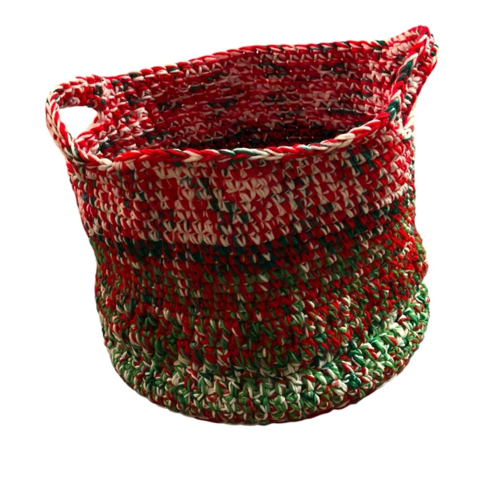 Festive Red and Green Holiday Basket